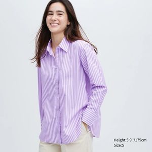 Uniqlo Cotton Striped Long Sleeved Shirt